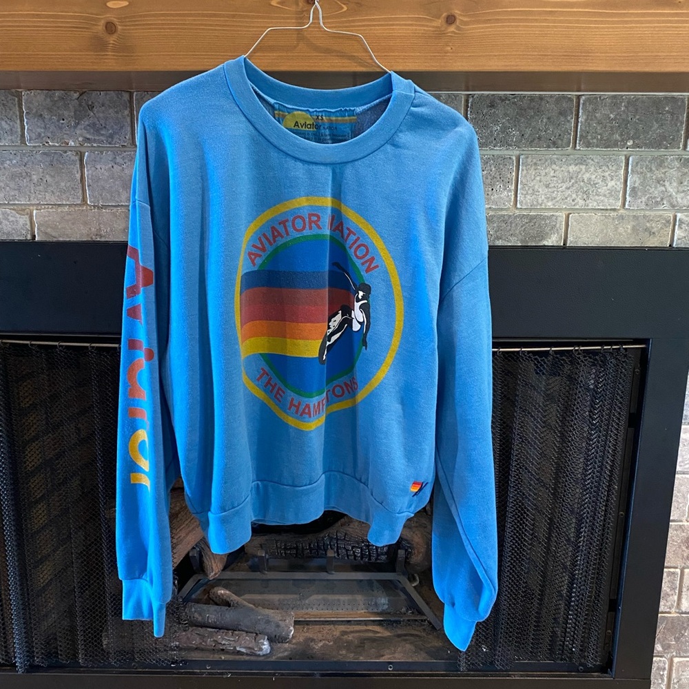 Aviator Nation Blue Crewneck XS